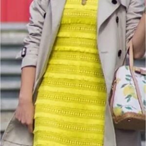 Fring Lace J. Crew Sheath in Bright Citron